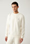 Men's Ecru Crew Neck Printed Soft Touch Regular Fit Sweatshirt A41Y1224 - 3