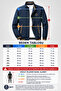 Embroidered Badge Transitional Men's Coat & Jacket Navy Blue - 2