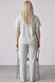 Green Patterned Collared Plus Size Oversized Buttoned Ribbed Camisole Knitted Pajama Set26120801 - 3
