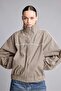 Plaid Patterned Zippered Stand Collar Cotton Lined Jacket I2462Ax26Au - 3