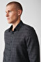Men's Black Classic Collar 100% Cotton Textured Shirt A32Y2096 - 2