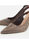 Women's Brown Open-Back Stone-Studded Stiletto - 3