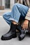 Senni Black Side Elastic Thick Sole Daily Boots
