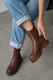 Senni Brown Side Elastic Thick Sole Daily Boots - 3
