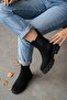 Senni Black Suede Side Elastic Thick Sole Daily Boots - 5