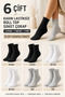 Women's Non-Elastic Roll Top Comfortable Socks 6 Pack 578 Black-White-Grey