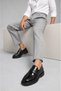 Fv003 Men's Black Genuine Leather Laceless Loafer Eva Sole - Full Fit - 2