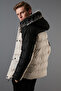Slim Fit Detachable Artificial Fur Hooded Inflatable Coat Men's Coat 5760076 - 7