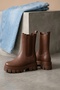 Senni Brown Side Elastic Thick Sole Daily Boots - 4