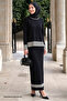 Black Suit with Piping Stripe Skirt