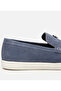 Men's Suede Leather Blue Loafer - 5
