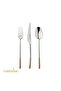 Premium Bahama 84 Piece Fork Spoon Knife Set Decor Gold Gold