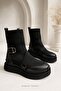 Katiana Women's Black Knit Sneakers with Rubber Accents and a Comfortable Thick Sole - 2