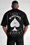 Men's Black Black Jack Oversize Fit Loose Wide Fit Loose Fit T-Shirt - 2