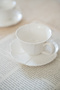 Fleur Set of 2 Porcelain Coffee Cups – White - 3