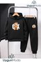 Okey Ayi Printed Hooded Thick Cotton Inside Padding Tracksuit with Pockets Children's Top and Bottom Tracksuit Set