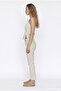 Polka Dot Lace-Up Corset Blouse Cream - 4
