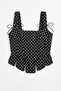 Polka Dot Lace-Up Corset Blouse Black - 2