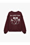Comfortable Fit Crew Neck Sweatshirt with Bow Print on the Back - 7