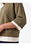 Color Blocked Regular Fit Crew Neck 3/4 Sleeve Basic Sweatshirt - 4