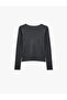 Double Layer Lace Detailed Slim Fit U-Neck Long Sleeve Buttoned Knitwear Cardigan - 7