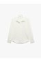 Regular Fit Long Sleeve Notched Collar Chiffon Shirt - 5