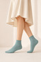 Striped Orta Konç Cotton Pack Socks 252 Water Green - 2
