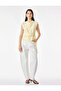 Aerobin Fabric Lightweight Degaje Collar Sleeveless Belted Blouse