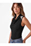 Floral and Stoned Regular Fit Viscose Blended Stand Collar Sleeveless Knitwear Undershirt - 2