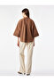 Cotton Loose Fit Stand Collar 3/4 Sleeve Striped Shirt - 4