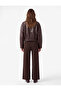 Normal Waist Regular Fit Metallic Threaded Wide Leg Long Trousers - 3