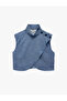 Asymmetrical Cut Buttoned Layered High Neck Sleeveless Blouse - 6