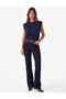 Sleeveless Sweater with Stitching Detail and Crew Neckline