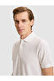 White Slim Fit Buttoned Polo Collar T-Shirt 50302608-Vr013 - 2
