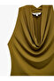 Slim Fit Asymmetrical Sleeveless Degaje Collar Undershirt - 8