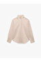 Comfortable Fit Viscose Stand Collar Long Sleeve Buttoned Striped Shirt - 6