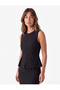 Zippered Crew Neck Sleeveless Blazer Vest - 2