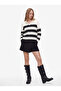 Viscose Blended Long Sleeve Striped Knitwear Polo Collar Sweater