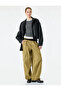 Cotton Gabardine Cargo Pants with Lace-Up Waist, Pockets and Stopper Details