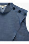 Asymmetrical Cut Buttoned Layered High Neck Sleeveless Blouse - 8