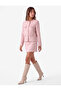 Crew Neck Long Sleeve Tweed Jacket with Pockets and Metal Buttons - 3