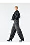 Washable Stitched Detailed Buttoned Comfortable Fit Balloon Fit Barrel Denim Trousers - Barrel Jeans - 2