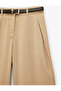 Viscose Modal Fabric Pleated Detailed Pocketed Belted Barrel Trousers - 8