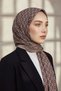 Krep Degraded Monogram Patterned Mink Color 75X195 Non-Fade Shawl