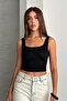 Thick Strap Covered U-Neck Crop Blouse