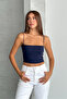 Modal Covered Crop Blouse with Rope Straps - 5