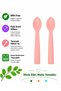 Children's Silicone Feeding Spoon2 Pieces Silicone Baby Feeding Spoon Bpa Free, Food Grade, Soft Tip, Safe Use / Pink Color
