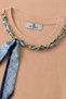 Women's Mustard Chain and Scarf Detailed Oversize Short Sleeve T-Shirt (95% Cotton) - 3