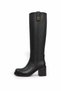 Women's Zippered Stylish Boots Genuine Black Leather