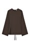 Slit Tencel Blouse Brown